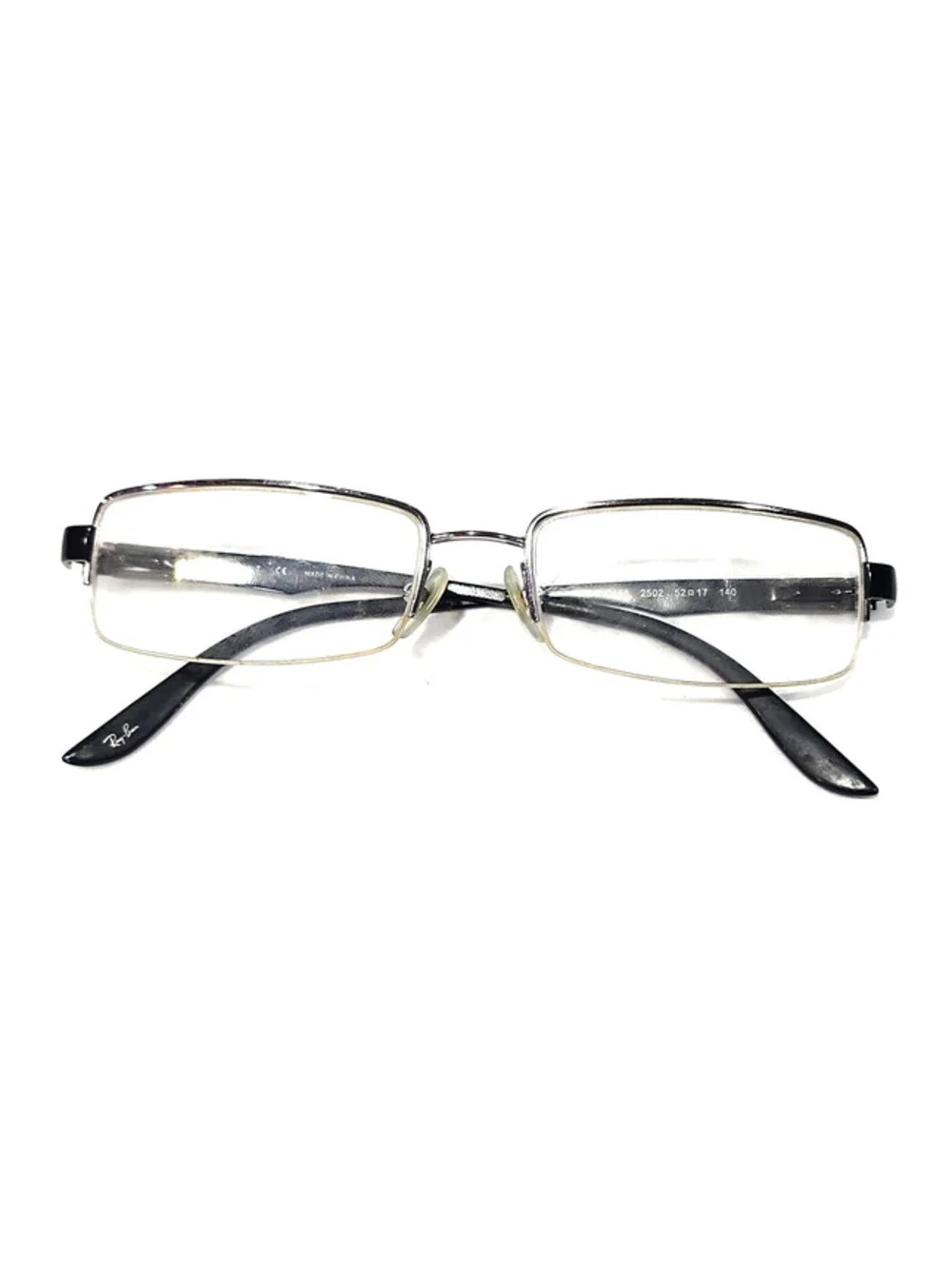 Ray Ban RB6156 2502 Silver Rectangle Eyeglasses 52-17 140